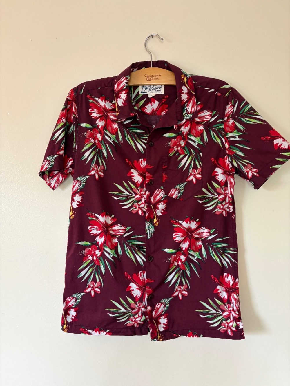 Aeropostale Men's Tropical Print Shirt